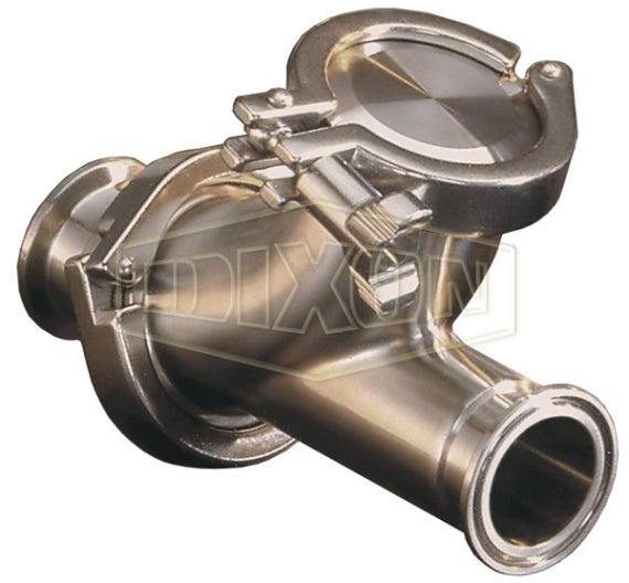 HYCVP300CCAA by Dixon Valve | Sanitary 3" HYC-Series Y-Ball Check Valve | Clamp x Clamp | 316L Stainless Steel | FKM Elastomer | PTFE Ball