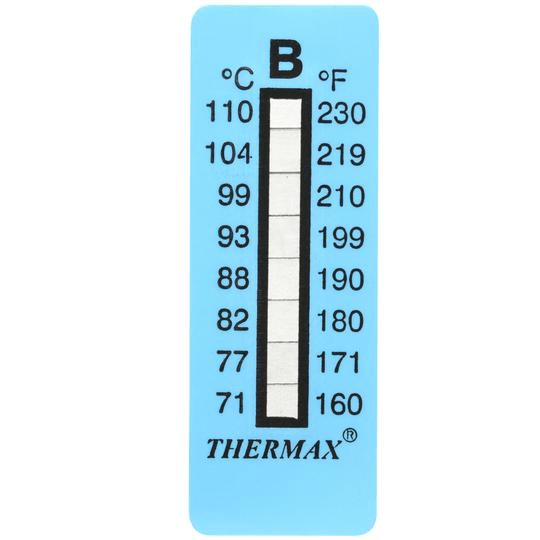 026803 Tempil Thermax 8 Level Strip Indicator: 160 deg. F to 230 deg. F / 71 deg.C to 110 deg. C (Pack of 10) - Beltsmart