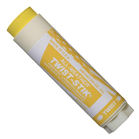 061061 All-Weather Twist-Stik Livestock Marker - Yellow - (Case of 72) - Beltsmart
