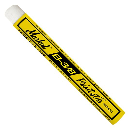 080420 Markal B Paintstik - Fine Size 3/8" x 4-3/4" - White - (Case of 144) - Beltsmart