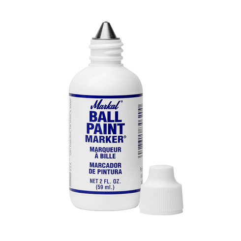 084600 Markal Ball Paint Marker - 1/8" (3 mm) Mark Size - White (Carded) (Case of 24) - Beltsmart
