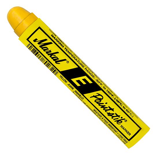 088621 Markal E Paintstik - Standard Size 11/16" x 4-3/4" - 1/16" (1.5 mm) Mark Size - Yellow - (Case of 144) - Beltsmart