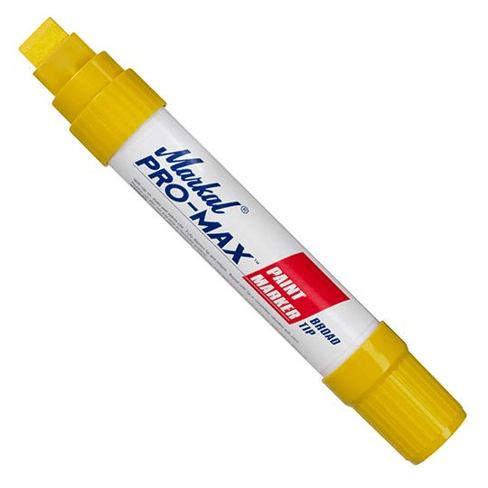 090901 Markal PRO-MAX - 3/16" (5 mm), 5/16" (8 mm), 9/16" (14.3 mm) Mark Size - Yellow (Case of 24) - Beltsmart