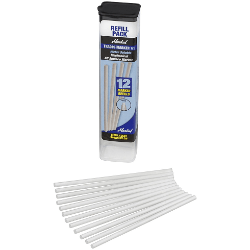 096180 Markal Trades-Marker WS Refillpack - 12 Sticks - White - (Case of 144) - Beltsmart