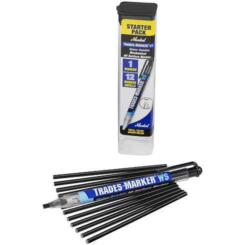 096192 Markal Trades-Marker WS Starter Pack - 1 Holder & 12 Refills - Black - (Case of 6) - Beltsmart