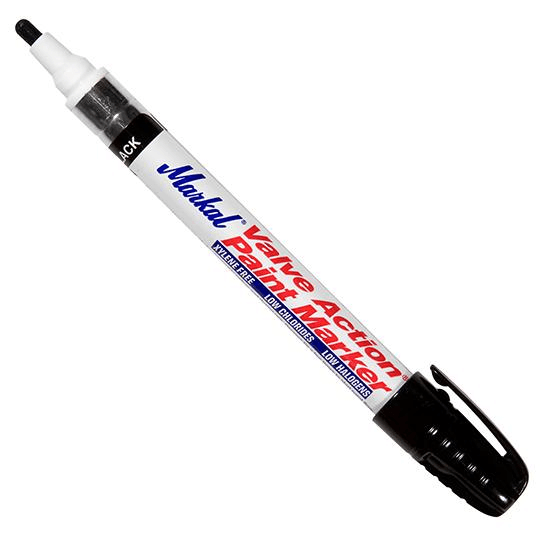 096803 Markal Valve Action Paint Marker - 1/8" (3 mm) Mark Size - Black (Carded) (Case of 24) - Beltsmart