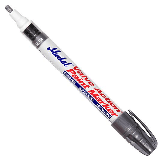 096804 Markal Valve Action Paint Marker - 1/8" (3 mm) Mark Size - Aluminium (Carded) (Case of 24) - Beltsmart