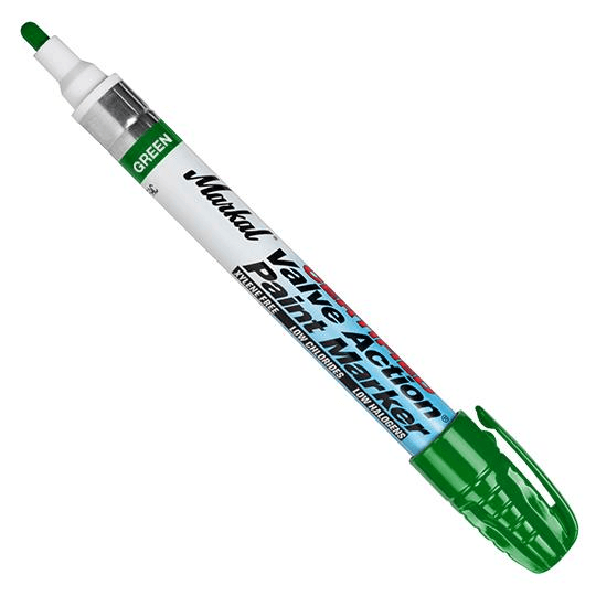 096885 Markal Certified Valve Action Paint Marker - 1/8" (3 mm) Mark Size - Green (Case of 48) - Beltsmart