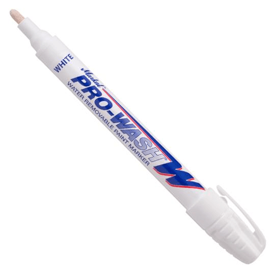 097030 Markal PRO-WASH - Water Removable - 1/8" (3 mm) Mark Size - White (Case of 48) - Beltsmart