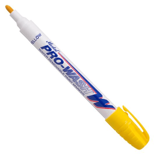 097031 Markal PRO-WASH - Water Removable - 1/8" (3 mm) Mark Size - Yellow (Case of 48) - Beltsmart