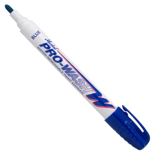 097035 Markal PRO-WASH - Water Removable - 1/8" (3 mm) Mark Size - Blue (Case of 48) - Beltsmart