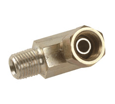 1001-44 Alemite 90deg. Swivel Adapter Fitting Accessory - Thread: 1/4" NPTF(m) - Thread (female): 1/4" NPSM(f) - Beltsmart