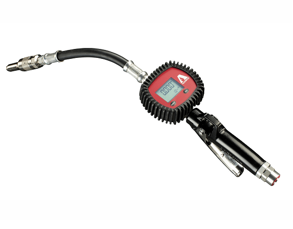 3671 Alemite Electronic Meter - Measures: Quart - Extension: Flexible - Non-Drip Tip: Automatic - Beltsmart
