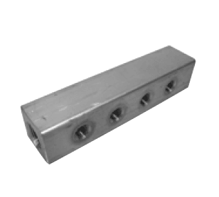 381174-2 Alemite Manifold Block - 8 Ports (180 deg.)
