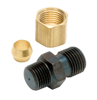 381290-16 Alemite Mist Fitting - Inlet: 1/4" OD Tube ftg. - Outlet: 1/8" PTF(m) SAE Special Short