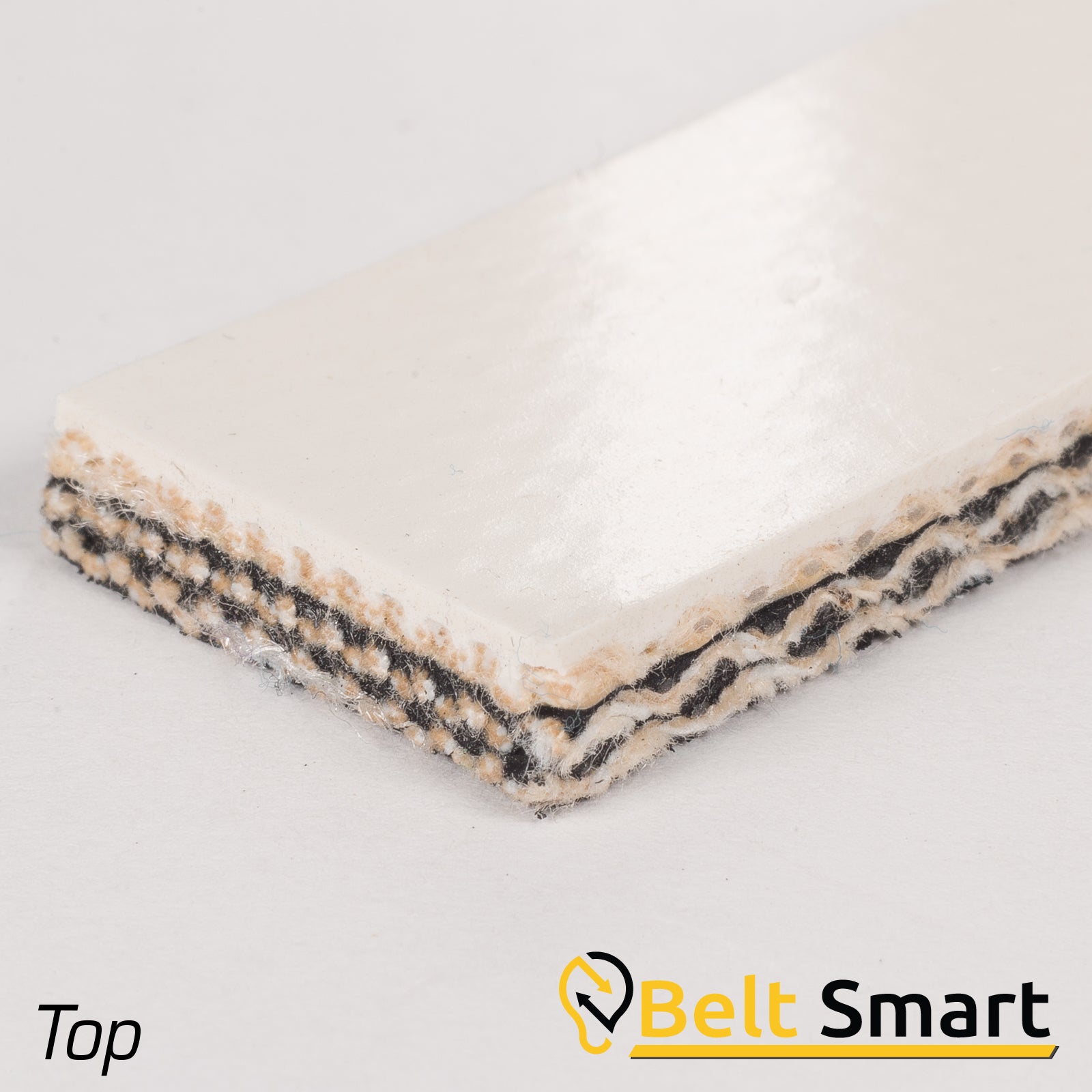 BS046C - #46c Beltservice 3 Ply HSW with 1/32" White Smooth Silicone x FS Conveyor Belt
