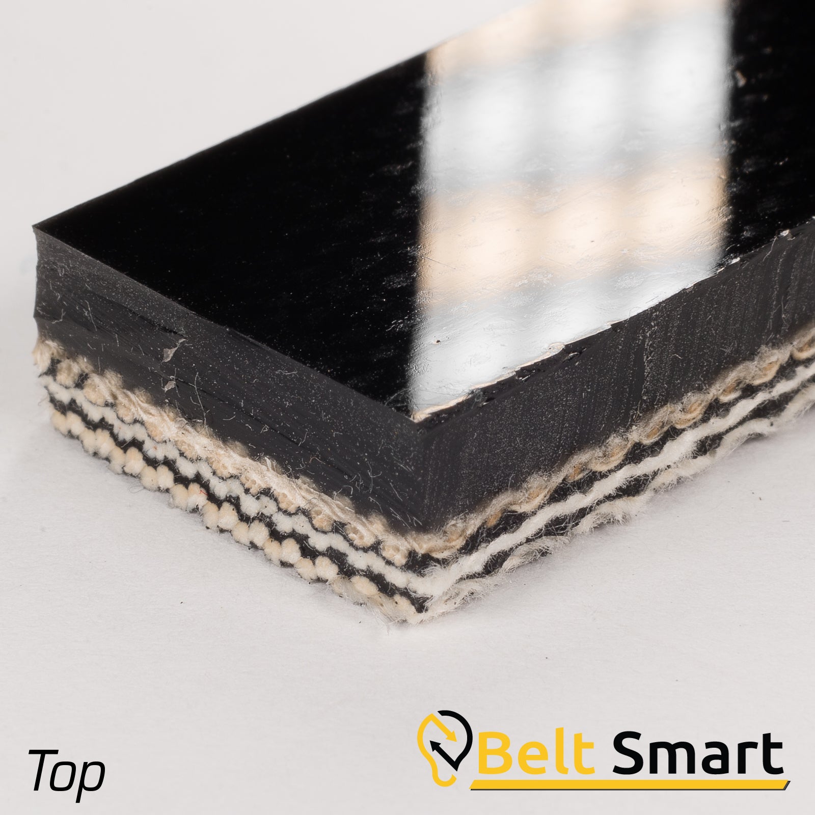 BS050 - #50 Beltservice 3 Ply Hot Stock and Water Black 1/8" Urethane x FS Conveyor Belt