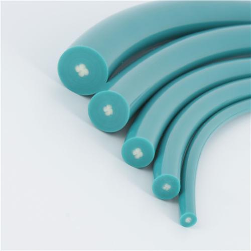 5218018 by Fenner Drives | Eagle Hyfen 85 Round Belting | 3/8" x 9.5mm Diameter | Reinforced | Green, Blue | 100ft
