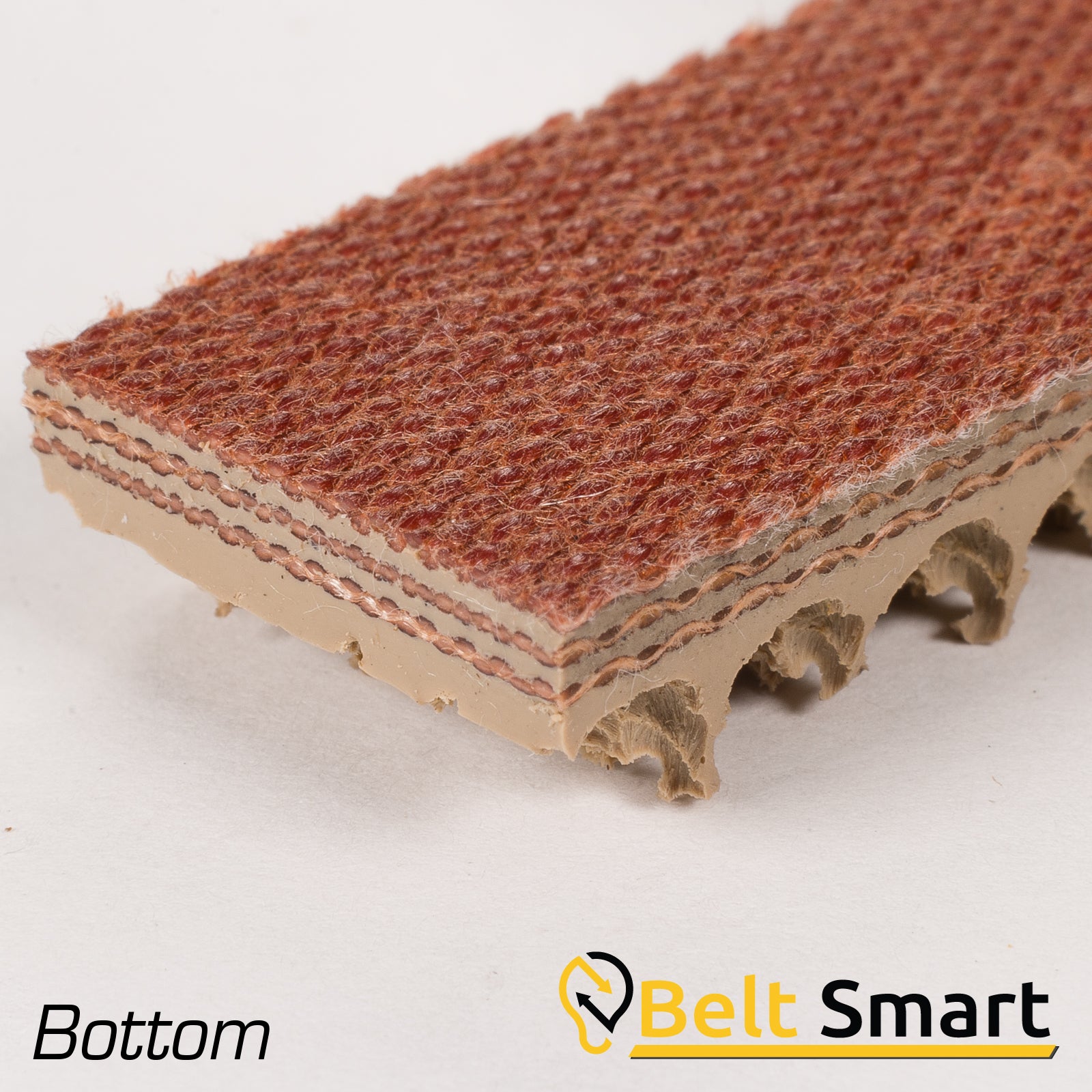 BS059B - #59b Beltservice 3 Ply 180 Tan Pure Gum Roughtop x Bare Conveyor Belt
