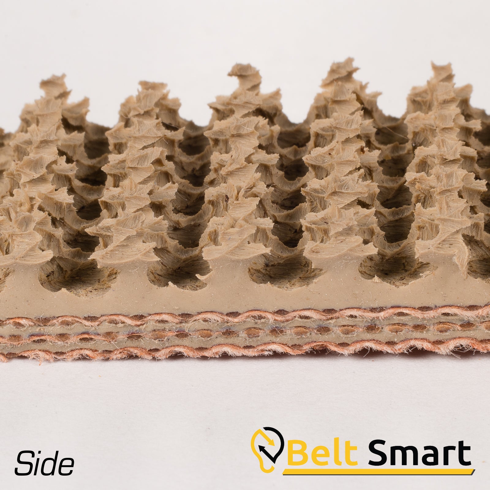 BS059B - #59b Beltservice 3 Ply 180 Tan Pure Gum Roughtop x Bare Conveyor Belt