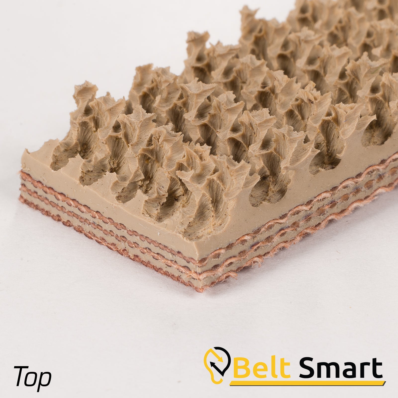 BS059B - #59b Beltservice 3 Ply 180 Tan Pure Gum Roughtop x Bare Conveyor Belt