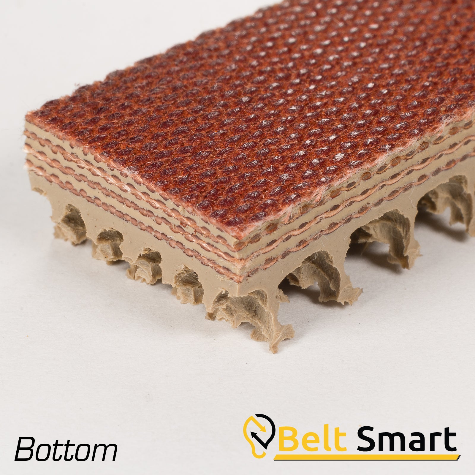 BS059C - #59c Beltservice 4 Ply 240 Tan Pure Gum Roughtop x Bare Conveyor Belt