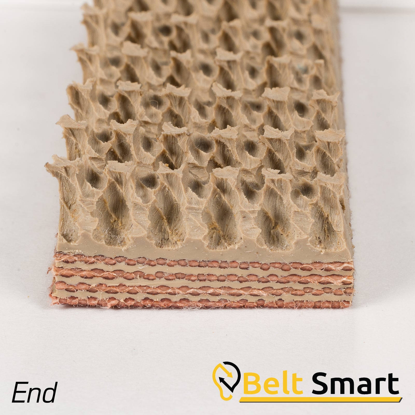 BS059C - #59c Beltservice 4 Ply 240 Tan Pure Gum Roughtop x Bare Conveyor Belt