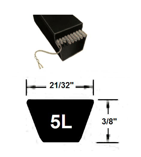 5L950 by Bestorq | Classical Wrapped V-Belt | 5L Section | 95" O.C.