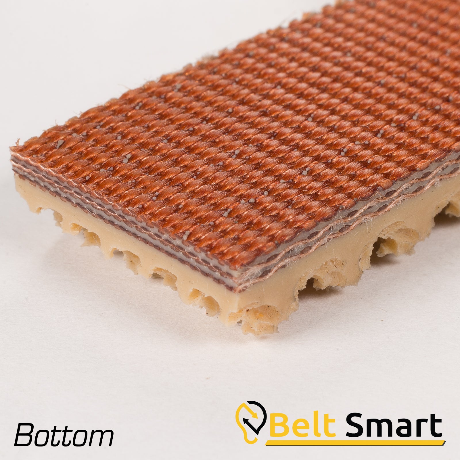 BS060A - #60a Beltservice 3 Ply 225 Tan Pure Gum Roughtop x Bare Conveyor Belt
