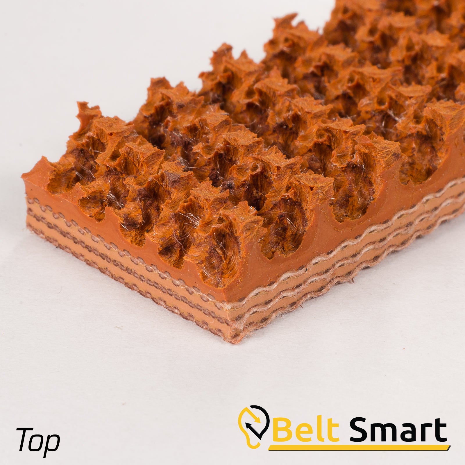 BS061 - #61 Beltservice 3 Ply 135 Tan Carbox Nitrile Roughtop x Bare Conveyor Belt