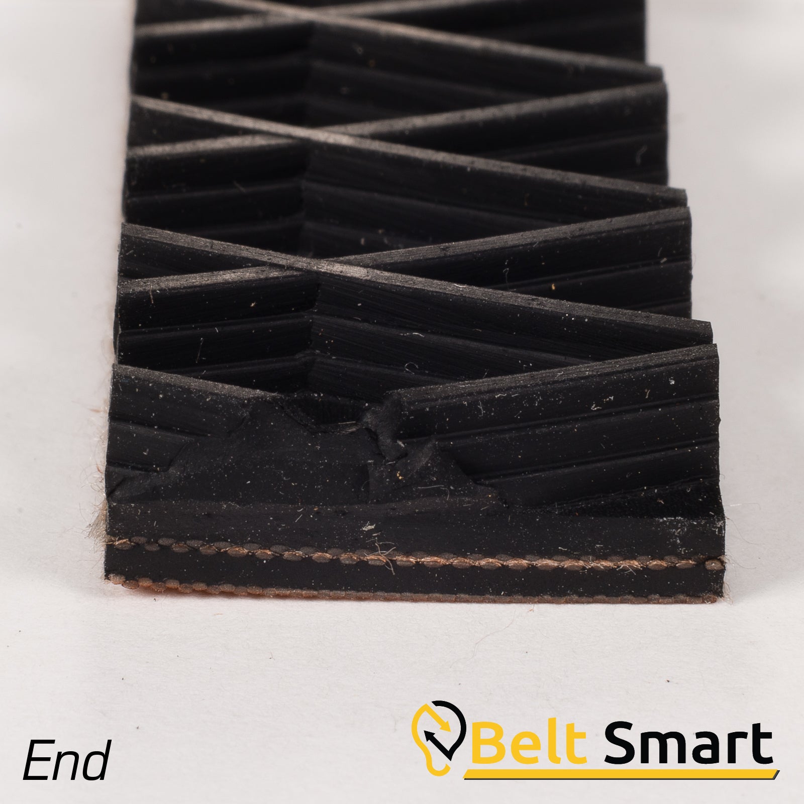 BS067 - #67 Beltservice 2 Ply 150 Black Wedgegrip DiamondTop x Bare Conveyor Belt