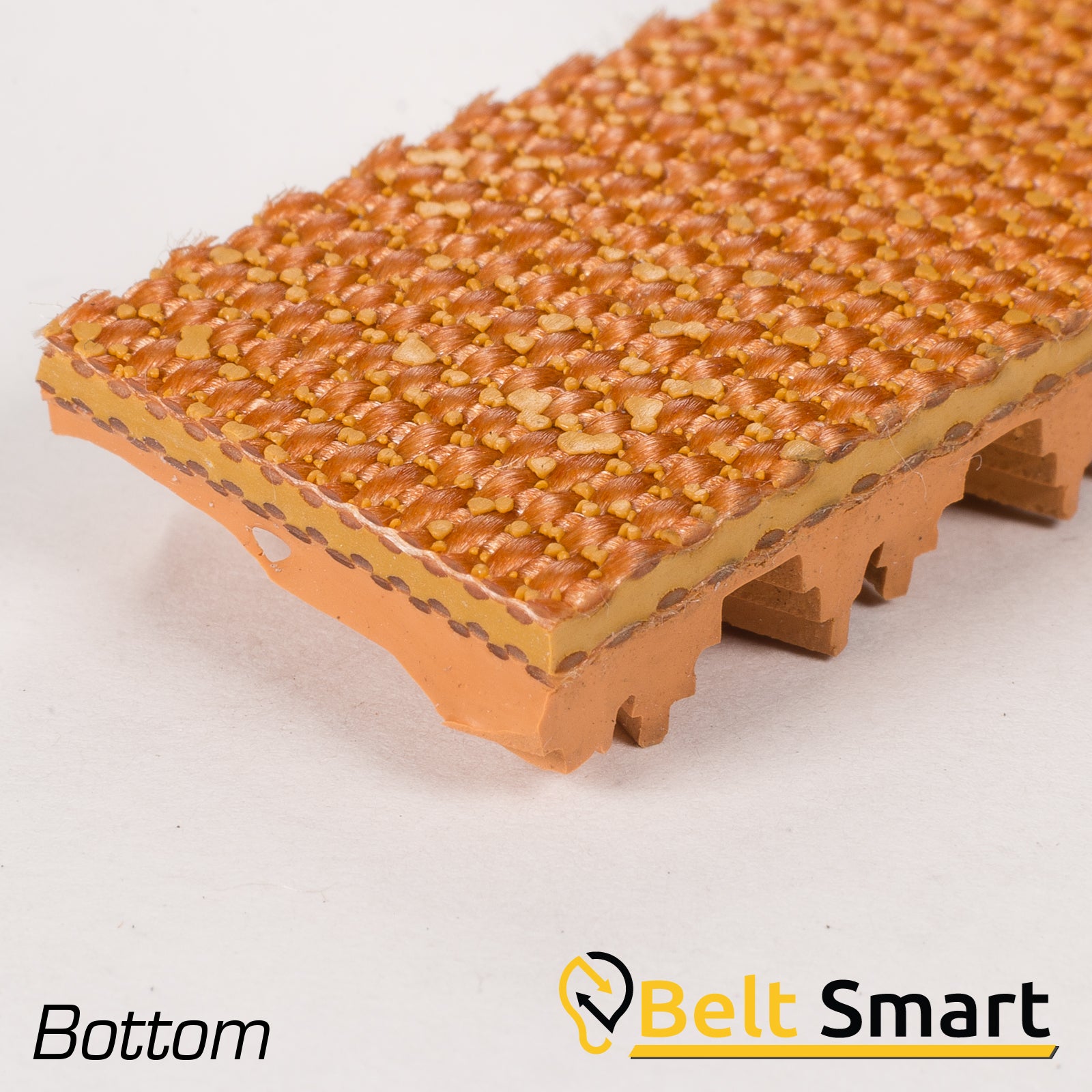 BS067A - #67a Beltservice 2 Ply 150 Tan Wedgegrip Diamond top x Bare Conveyor Belt