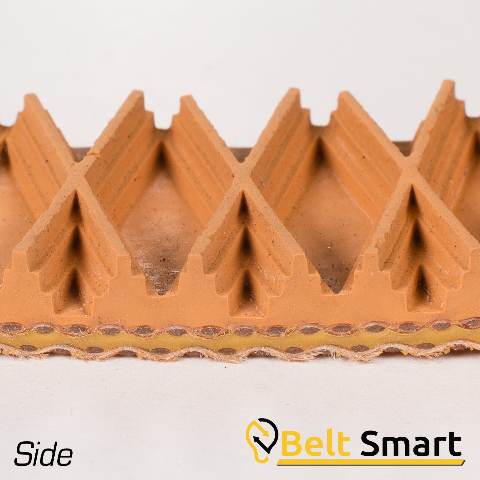 BS067A - #67a Beltservice 2 Ply 150 Tan Wedgegrip Diamond top x Bare Conveyor Belt