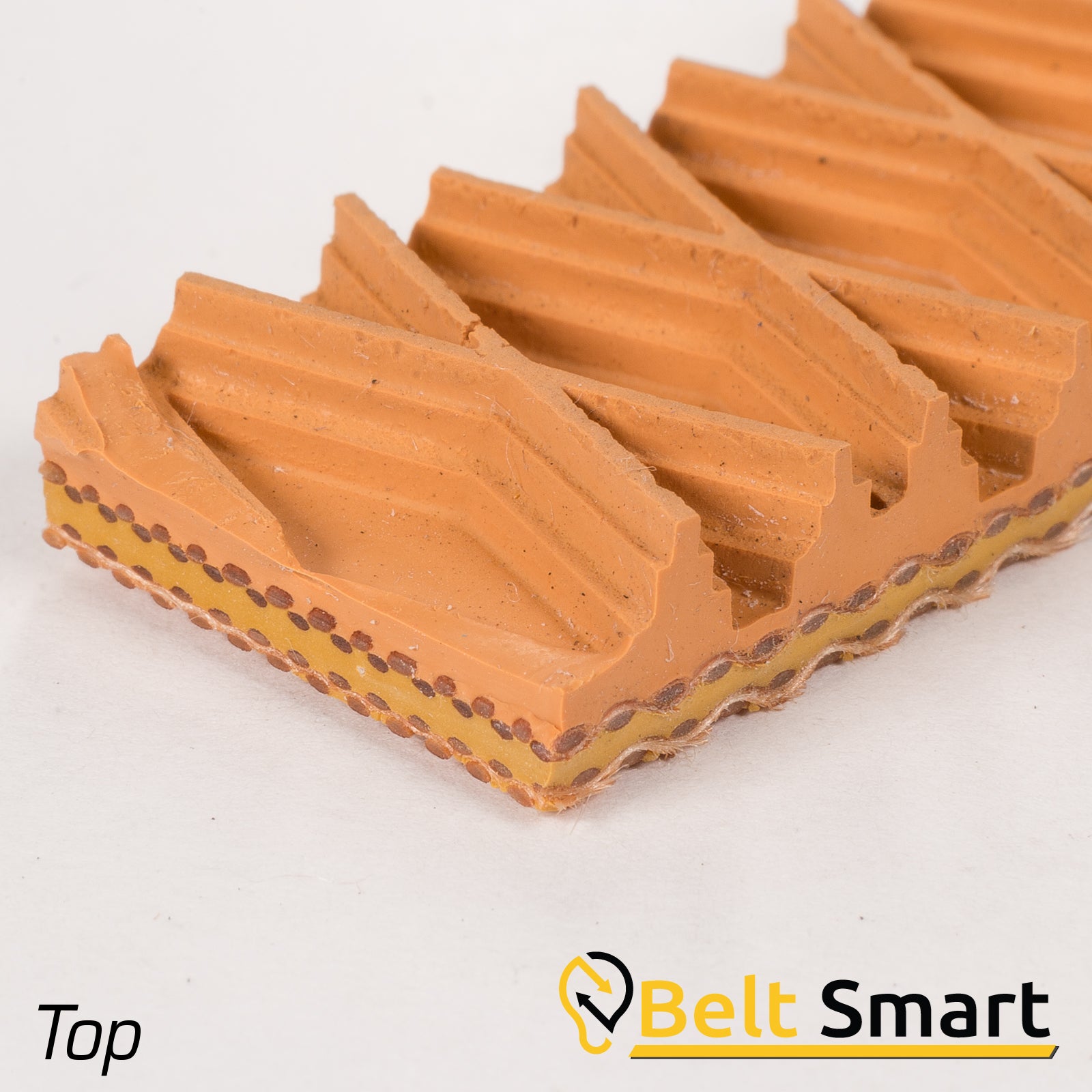 BS067A - #67a Beltservice 2 Ply 150 Tan Wedgegrip Diamond top x Bare Conveyor Belt