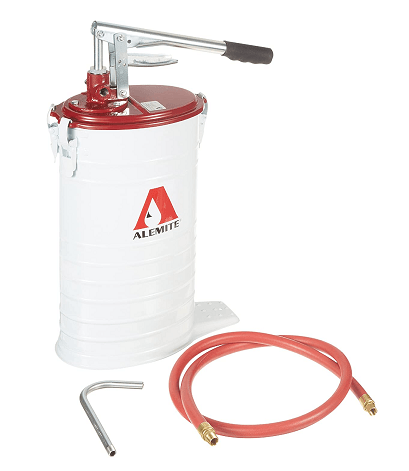 7181-K Alemite Manual Pumps - Bucket Pumps - High Volume Bucket Pump Assembly with Hose and Nozzle - Outlet: 3/8" NPTF(f) - Capacity: 3.7 Gallons