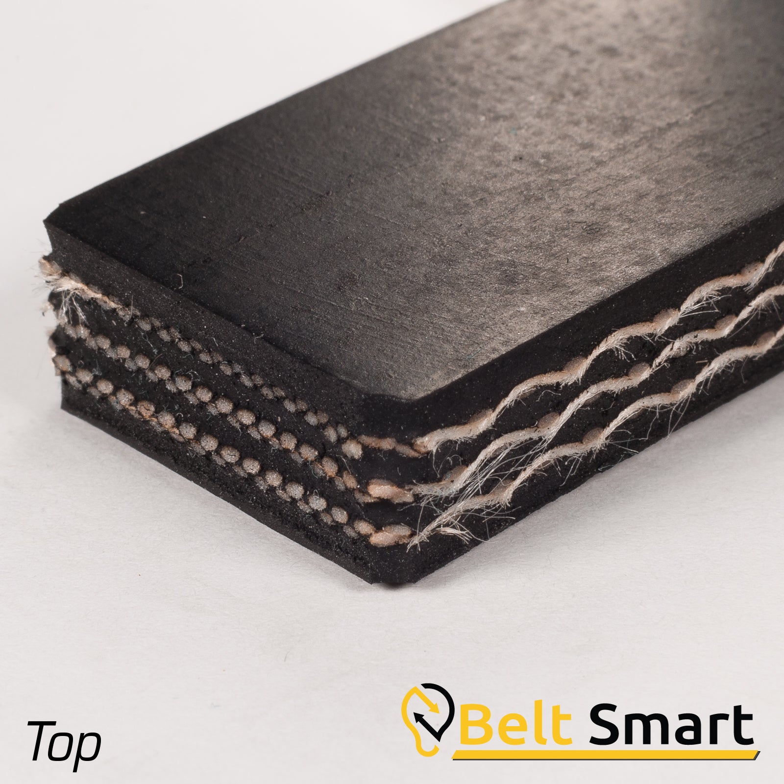 BS076 - #76 Beltservice 3 Ply 330 Black Belt 1/16" x 1/16" FR-SC-VOR Conveyor Belt