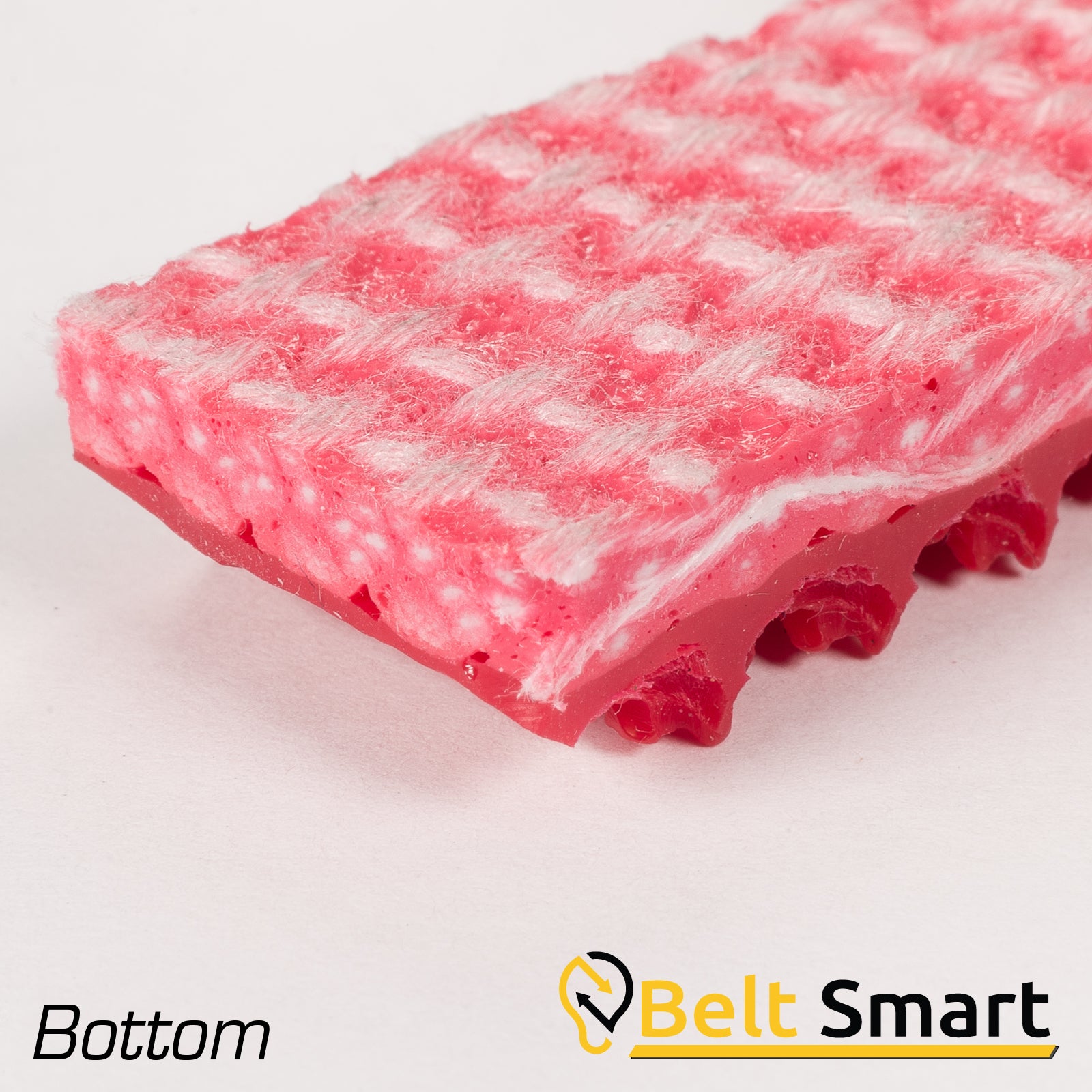 BS087A - #87a Beltservice PVC - 200 Red Supergrip Roughtop x Brushed Conveyor Belt