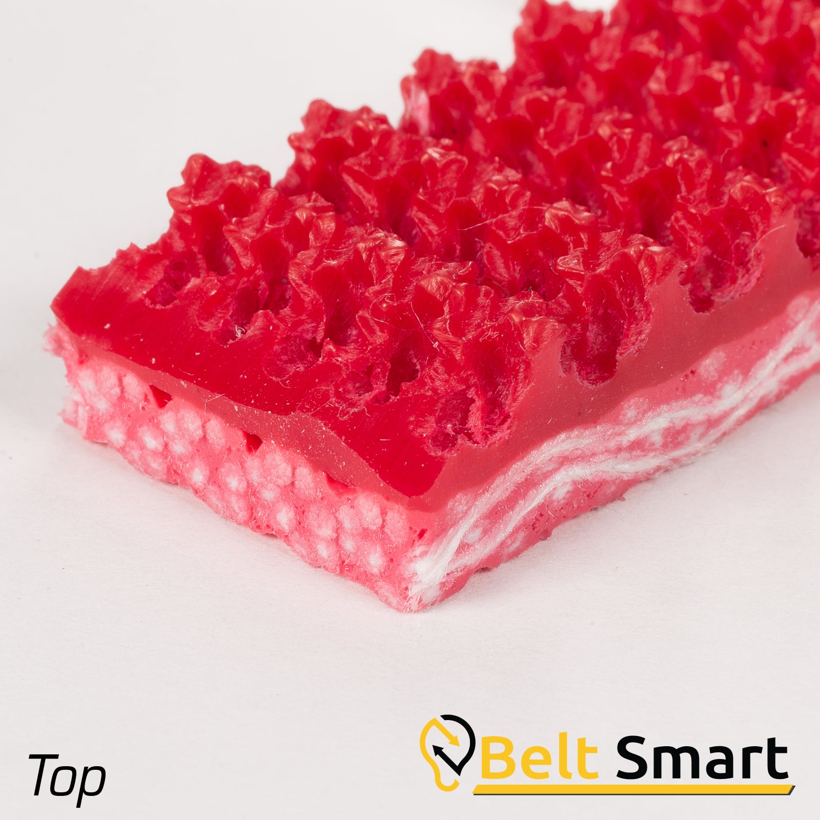 BS087A - #87a Beltservice PVC - 200 Red Supergrip Roughtop x Brushed Conveyor Belt