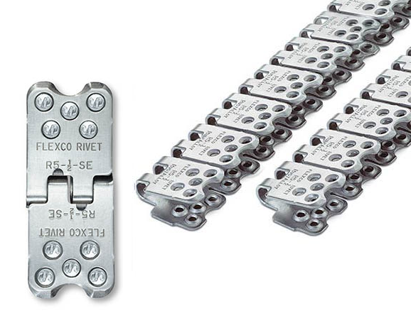R5-1/2-SE-24/600 Flexco SR Scalloped Edge R5-1/2 Rivet Hinged Fasteners - STEEL (2 Continuous Strips) - 41515 - 24" Belt Width