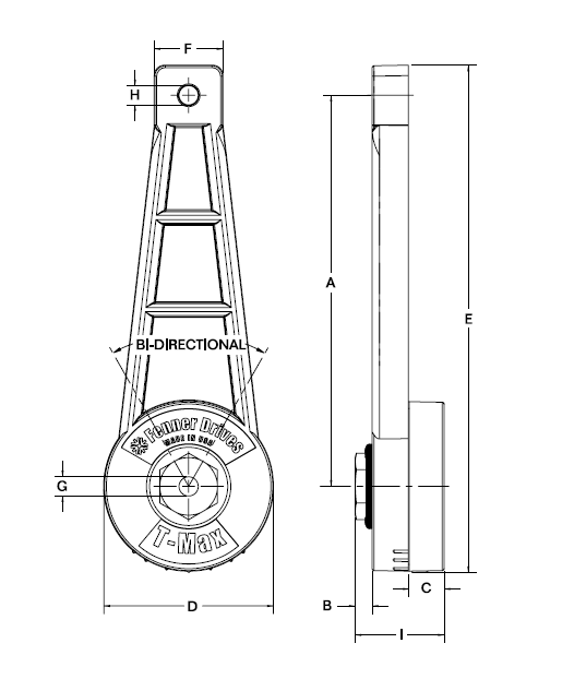RT1603 by Fenner Drives | RT1600 Series T-Max Belt & Chain Tensioners | Force Range: 20-26 lbs