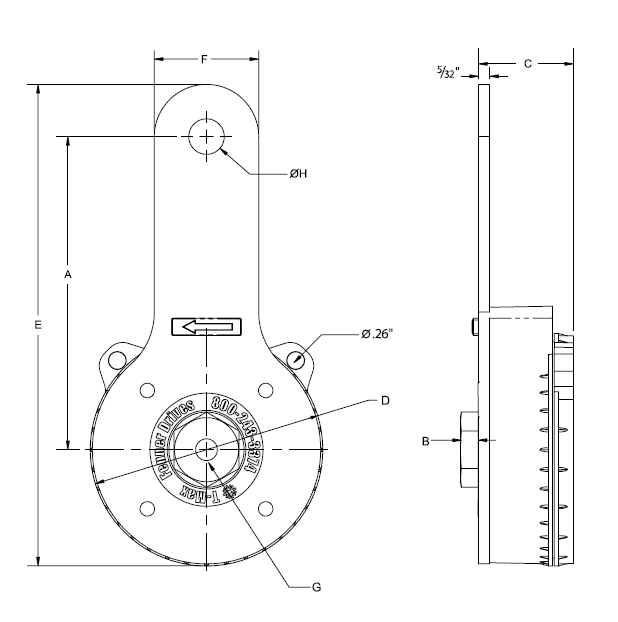 RT3001 by Fenner Drives | T-Max Tensioner-Force | Range: 0-42 lb