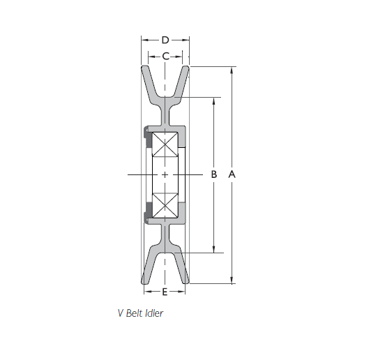 VA4002 by Fenner Drives | Powermax V Belt Idler | Belt Size: A | Bearing Type: 6203-2RS | Bore Size: 17mm | Grooves: 1
