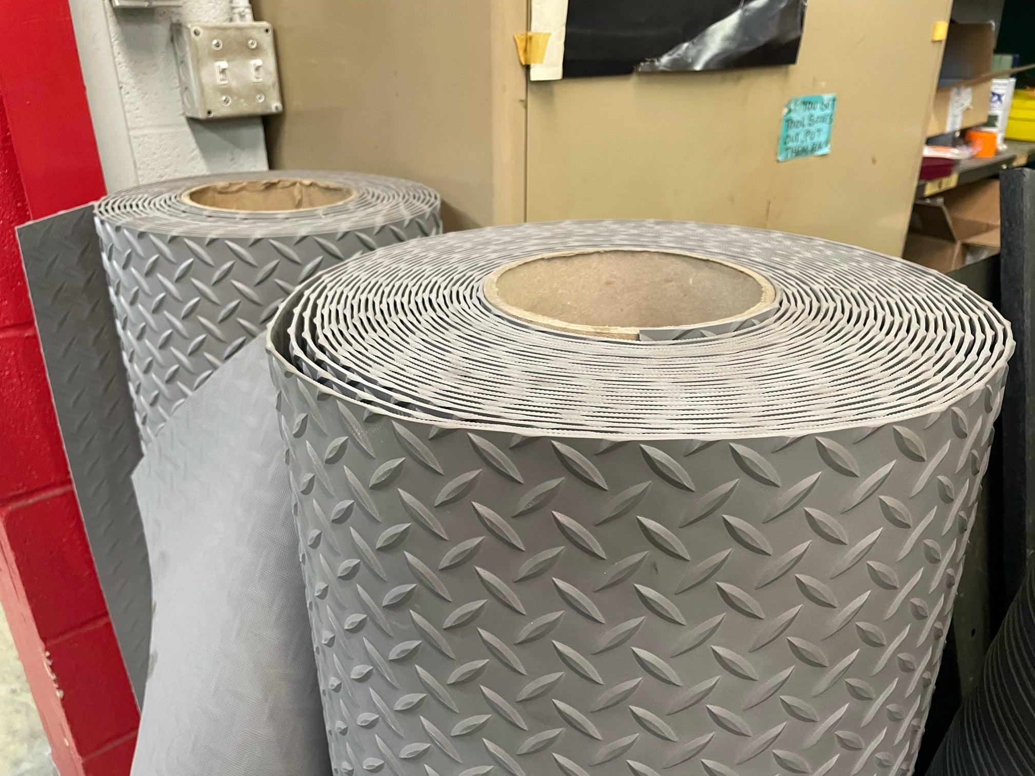 48" wide Diamond Plate Runner Matting / Flooring | Gray | 5/32" Thick | By the linear foot