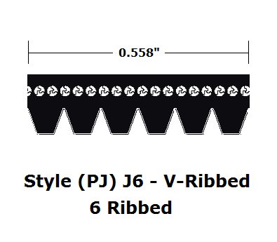 440J6 by Bestorq | V- Ribbed Belt | 6 Ribs | J6 Section | 44" O.C.