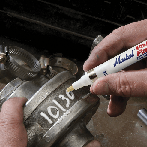 097054 Markal Valve Action Paint Marker Ultra Violet - 1/8" (3 mm) Mark Size - Invisible UV (Case of 48) - Beltsmart