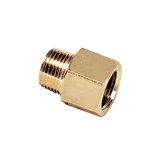 0164 18 17 by Parker | Legris Adapter | 3/8" Male NPT Thread x 3/8" Female BSPP Thread | 22 mm Hex | 28.5 mm Length | Straight | Brass | Pack of 10