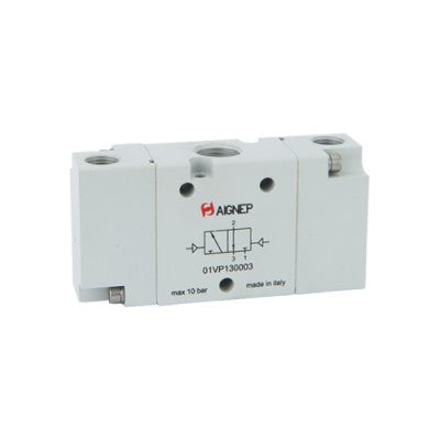 01VP130002 by AIGNEP | 01V Control Valves Series | Pneumatic Valve | 3/2 Double Air Pilot 1/8" G-Thread Ports
