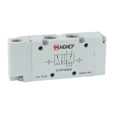01VP150005N by AIGNEP | 01V Control Valves Series | Pneumatic Valve | 5/2 Double Air Pilot 1/2" NPTF Ports