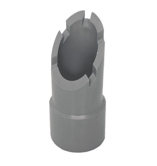 03100160 (DC160) by Flexaust | Screw Cuff Nozzle | 45° Elbow | 2" Hose ID | Gray