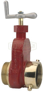 HGV250F-D Dixon Brass Single Hydrant Gate Valve - 2-1/2" Female NST(NH) x 2-1/2" Male NST(NH) (Domestic)